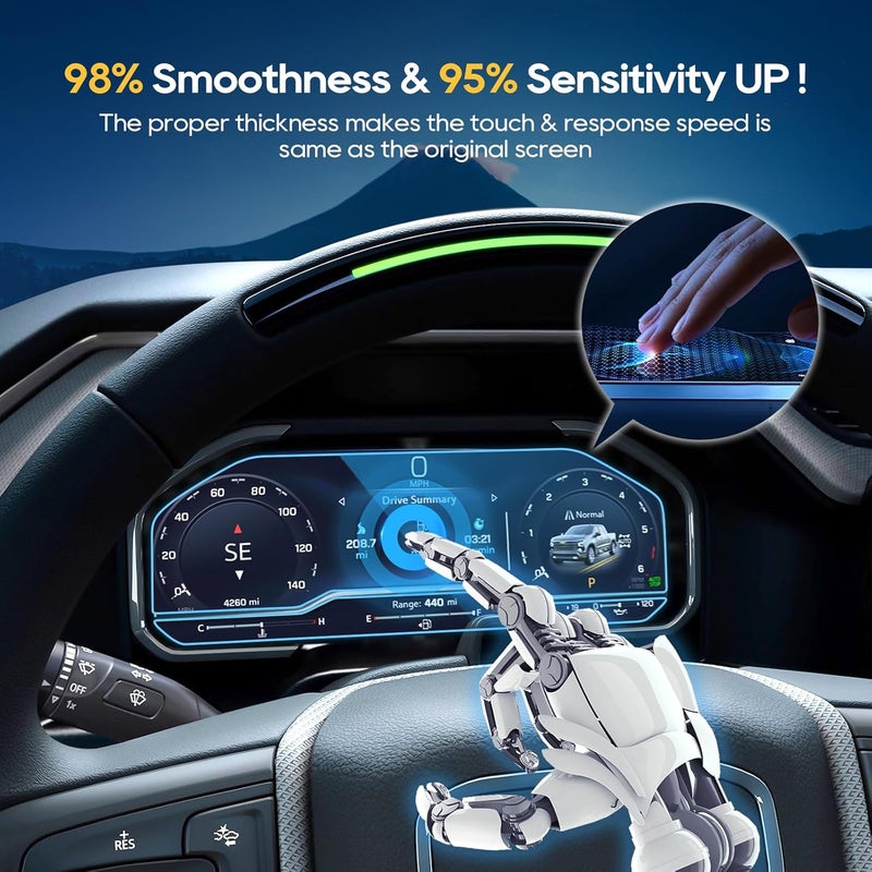 LFOTPP For 2026 Chevy Silverado Screen Protector - 2022~2025 2026 Silverado1500& 2024-2026 Silverado2500HD 3500HD (LT/RST/LTZ/High Country/LT Trail Boss/ZR2/ZR2 Bison) 12.3 Inch Touchscreen (2pcs)[HD Glass] - Image 3